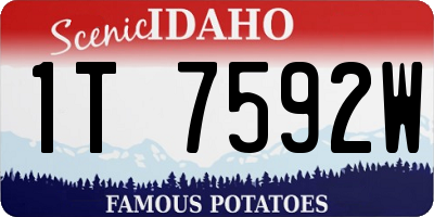 ID license plate 1T7592W