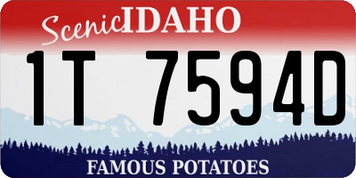 ID license plate 1T7594D