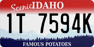 ID license plate 1T7594K