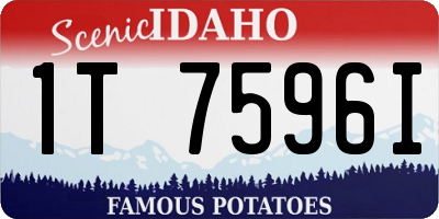 ID license plate 1T7596I