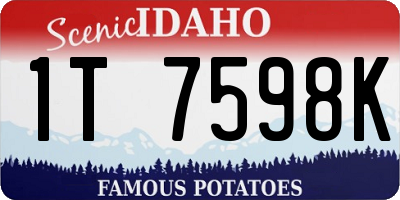 ID license plate 1T7598K