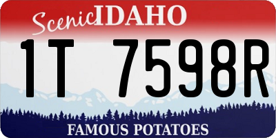 ID license plate 1T7598R