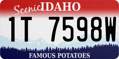 ID license plate 1T7598W