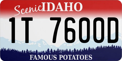 ID license plate 1T7600D