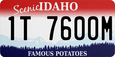 ID license plate 1T7600M