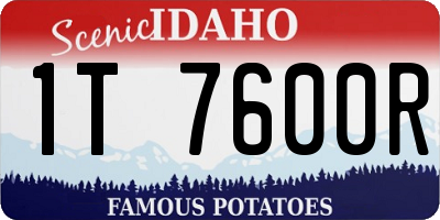 ID license plate 1T7600R