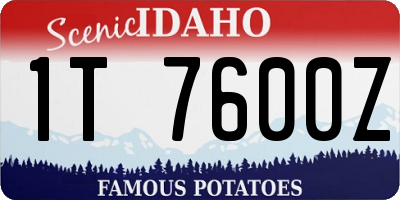 ID license plate 1T7600Z