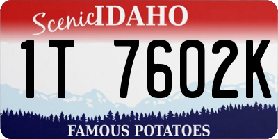 ID license plate 1T7602K