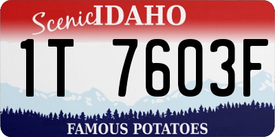 ID license plate 1T7603F