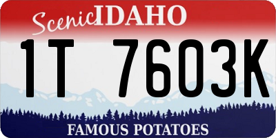ID license plate 1T7603K