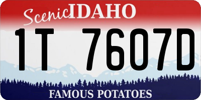 ID license plate 1T7607D