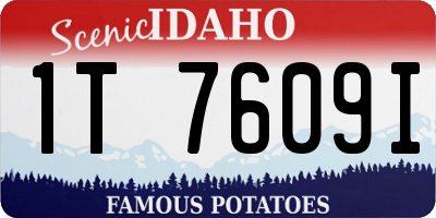 ID license plate 1T7609I