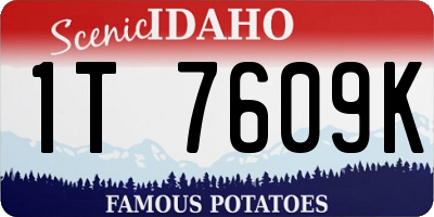 ID license plate 1T7609K