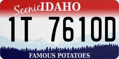 ID license plate 1T7610D