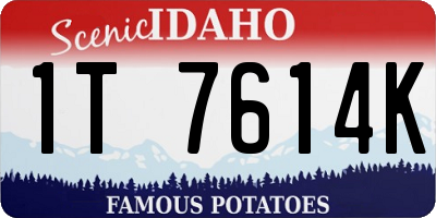 ID license plate 1T7614K