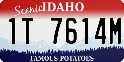 ID license plate 1T7614M