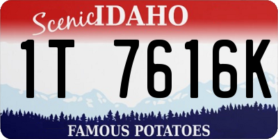 ID license plate 1T7616K