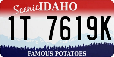 ID license plate 1T7619K