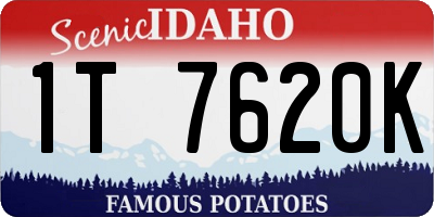 ID license plate 1T7620K