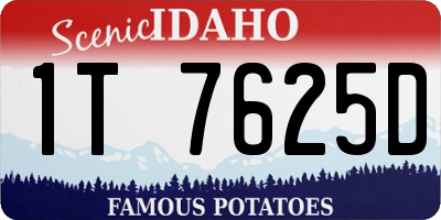 ID license plate 1T7625D