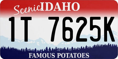 ID license plate 1T7625K