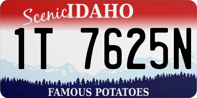 ID license plate 1T7625N