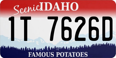 ID license plate 1T7626D