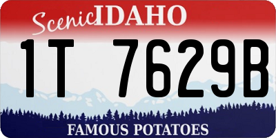 ID license plate 1T7629B