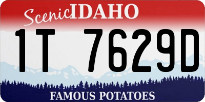 ID license plate 1T7629D
