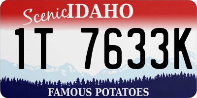 ID license plate 1T7633K