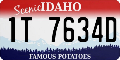 ID license plate 1T7634D