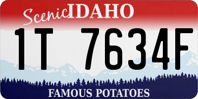 ID license plate 1T7634F