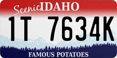 ID license plate 1T7634K