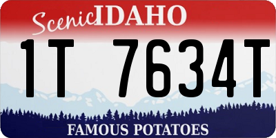 ID license plate 1T7634T