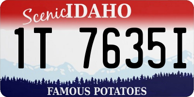 ID license plate 1T7635I