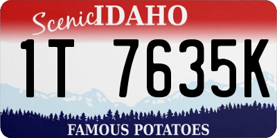 ID license plate 1T7635K