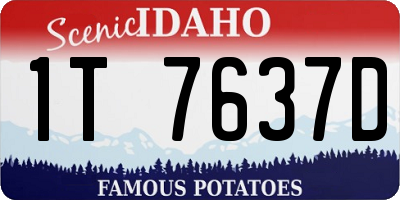 ID license plate 1T7637D