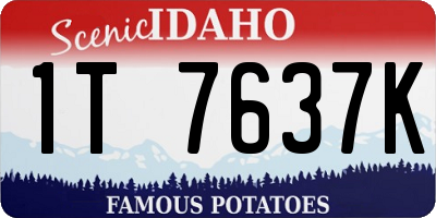 ID license plate 1T7637K