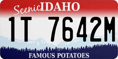 ID license plate 1T7642M
