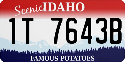 ID license plate 1T7643B