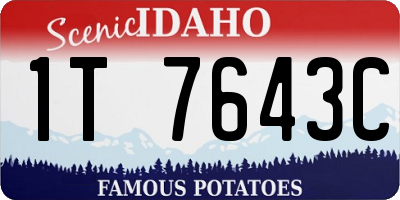 ID license plate 1T7643C