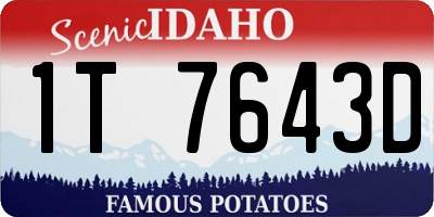 ID license plate 1T7643D