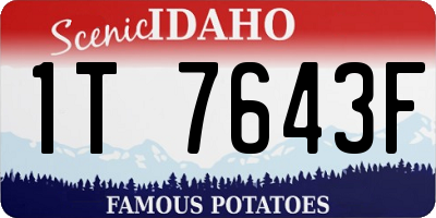 ID license plate 1T7643F