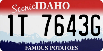ID license plate 1T7643G