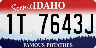 ID license plate 1T7643J
