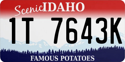 ID license plate 1T7643K