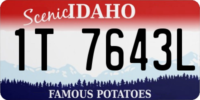 ID license plate 1T7643L