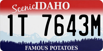 ID license plate 1T7643M
