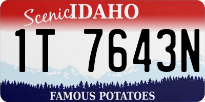 ID license plate 1T7643N