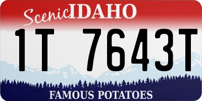 ID license plate 1T7643T